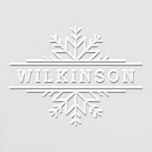Winter Snowflake Frame Custom Last Name Holiday Embosser