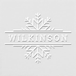 Winter Snowflake Frame Custom Last Name Holiday Embosser