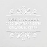 Winter Snowflake Frame Holiday Address Embosser<br><div class="desc">Snowflakes frame a classic block family name and address in this charming winter return address embosser. The seasonal framing makes holiday card mailings feel festive while staying elegant and timeless. Easily personalize with your family name and full address. A lovely Christmas gift for new homeowners or anyone who loves sending...</div>