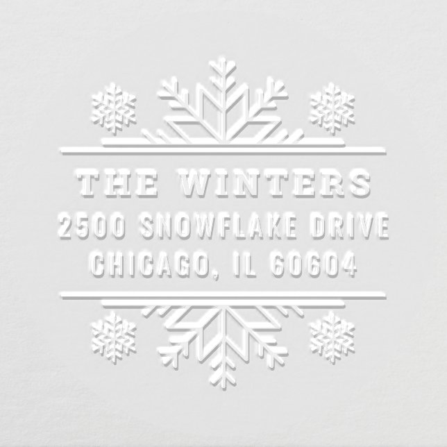 Winter Snowflake Frame Holiday Address Embosser (Design)