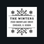 Winter Snowflake Frame Holiday Return Address Rubber Stamp<br><div class="desc">Festive holiday rubber stamp features a stylish winter snowflake frame that surrounds your custom return address text.</div>