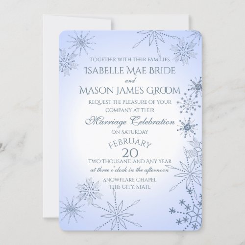 Winter Snowflake Gems Wedding Invitation
