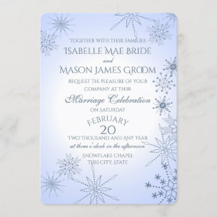 Winter Snowflake Gems Wedding Invitation