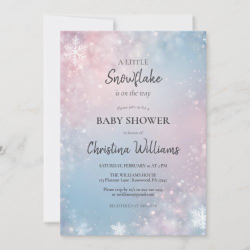 Winter Snowflake Gender Neutral Baby Shower Invitation