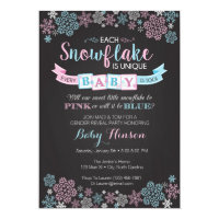 Winter Snowflake Gender Reveal Party Invitation