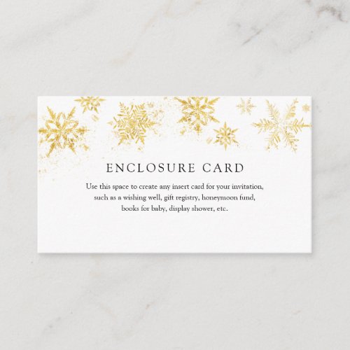 Winter Snowflake Gold Enclosure Card