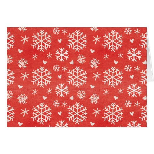 Winter Snowflake Hearts Pattern Cards (Front Horizontal)