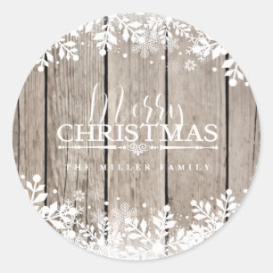 Winter Snowflake, Holiday Classic Round Sticker