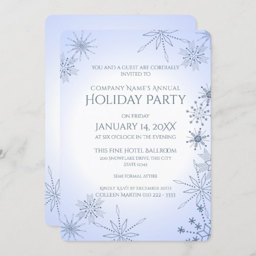 Winter Snowflake Holiday Party Invitation