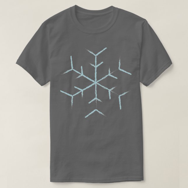 Winter Snowflake Ice Blue on White Gift Halloween  T-Shirt (Design Front)