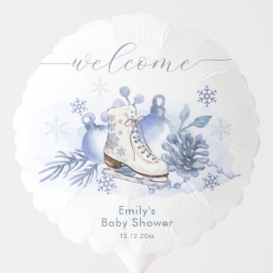 Winter Snowflake Ice Skate Baby Shower Welcome Balloon