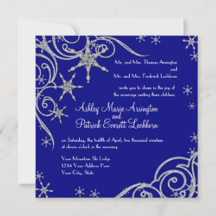 Winter Snowflake Jewels n Bling Swirl Wedding Card