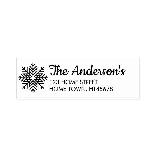 Winter Snowflake Name Return Address Self-inking Stamp (Design)