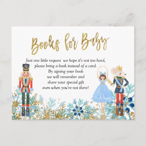 Winter Snowflake Nutcracker Books for Baby Invitation Postcard