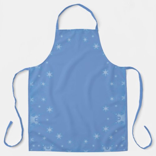 Winter Snowflake on Dusky Blue All_Over Print Gift Apron