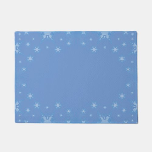 Winter Snowflake on Dusky Blue All_Over Print Gift Doormat