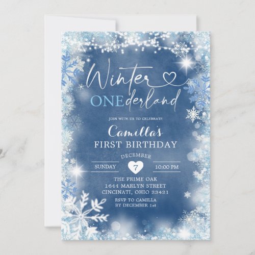 Winter Snowflake Onederland Birthday Invite11_2 Invitation