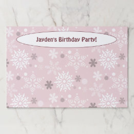 Winter Snowflake Pale Pink Birthday Party Paper Pad