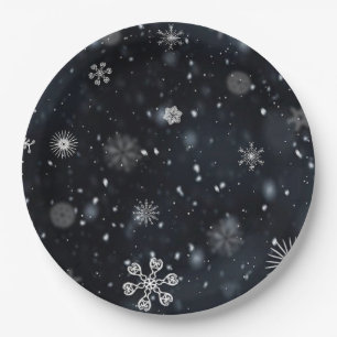 Winter snowflake paper plates