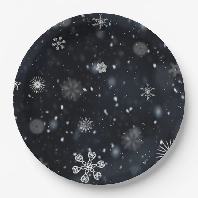 Winter snowflake paper plates (Front)