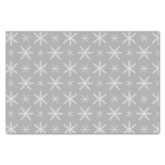 Winter Snowflake Pattern On Grey Tissue Paper