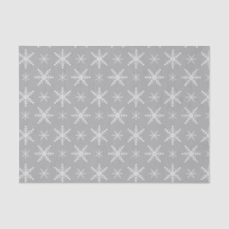 Winter Snowflake Pattern On Grey Tissue Paper