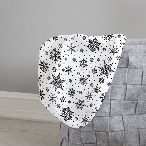 Winter Snowflake Pattern Sherpa Blanket