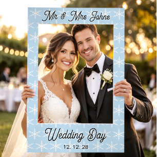 Winter Snowflake Pattern Wedding Selfie Frame