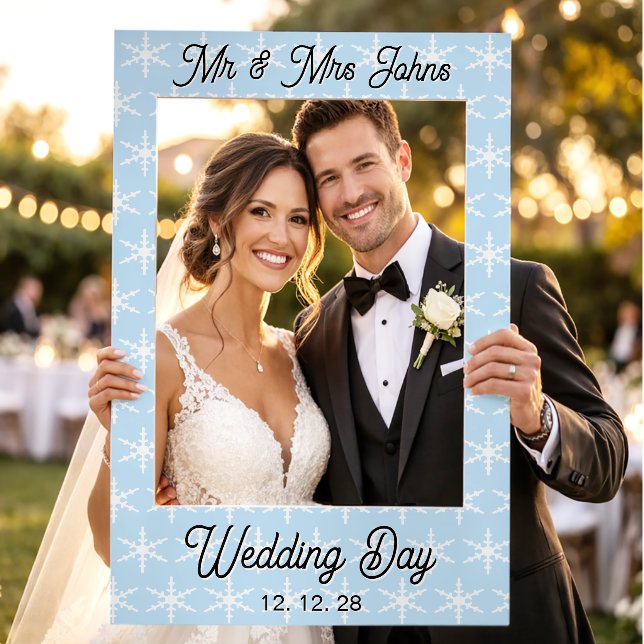 Winter Snowflake Pattern Wedding  Selfie Frame (Wedding)
