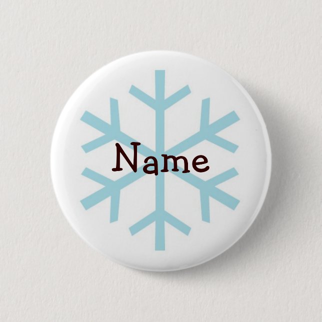 Winter Snowflake Personalized Gifts Button (Front)