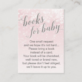 Winter Snowflake Pink Baby Shower Book Request Enclosure Card