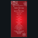 Winter Snowflake Red Wedding Program<br><div class="desc">Red and white winter snowflake design printed rack card wedding programs to compliment our snowflake elegance wedding set.</div>