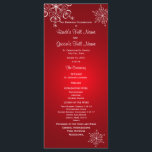 Winter Snowflake Red Wedding Program<br><div class="desc">Red and white winter snowflake design printed rack card wedding programs to compliment our snowflake elegance wedding set.</div>