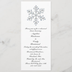 Winter Snowflake Rehearsal Dinner Invitation
