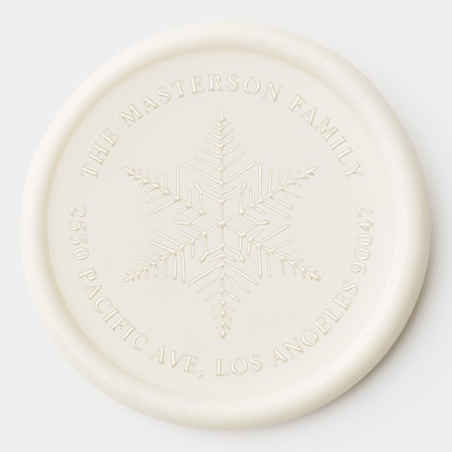 Winter Snowflake Return Address Wax Seal Sticker (Front)