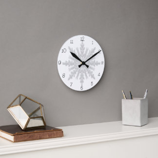 Winter Snowflake Round Clock