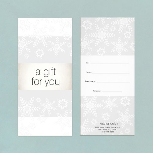 Winter Snowflake Salon Spa Gift Certificate