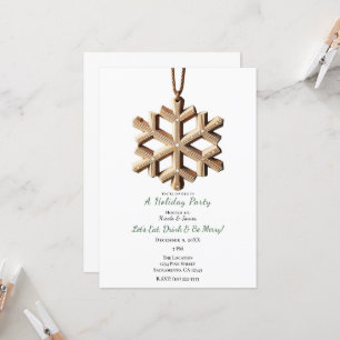 Winter Snowflake Scandinavian Minimal Holiday Invitation
