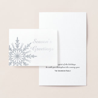 Winter Snowflake Season's Greetings Christmas Foil Card