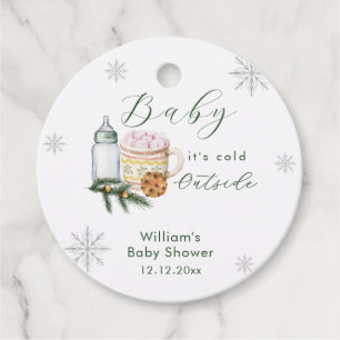 Winter Snowflake S'more Cookie Baby Shower Favor Tags