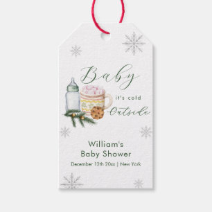 Winter Snowflake S'more Cookie Baby Shower Gift Tags