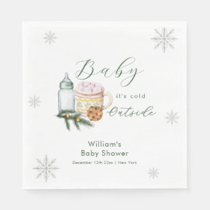 Winter Snowflake S'more Cookie Baby Shower Napkins