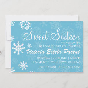 Winter Snowflake Sweet 16 Invitation