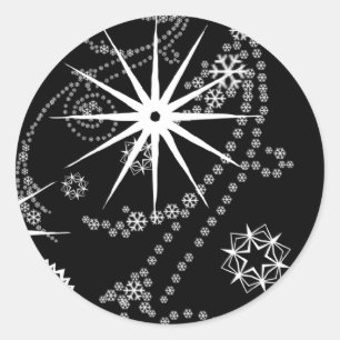 Winter Snowflake Swirl Custom Christmas Card Seals