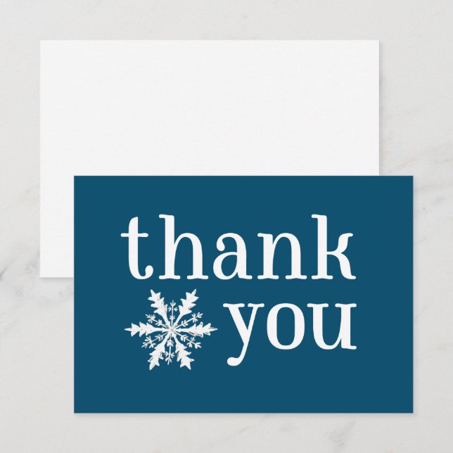 Winter Snowflake Thank You Card (Front/Back)