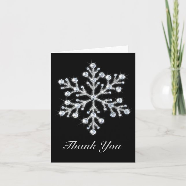 Winter Snowflake Thank You Card (Front)