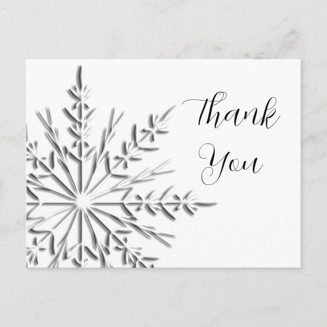 Winter Snowflake Thank You Postcard (Front)