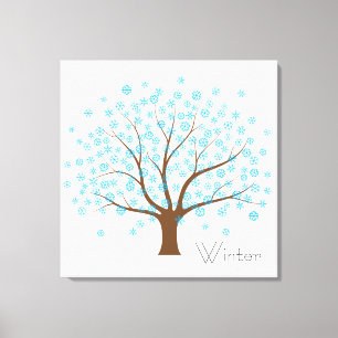 Winter Snowflake Tree Canvas Print