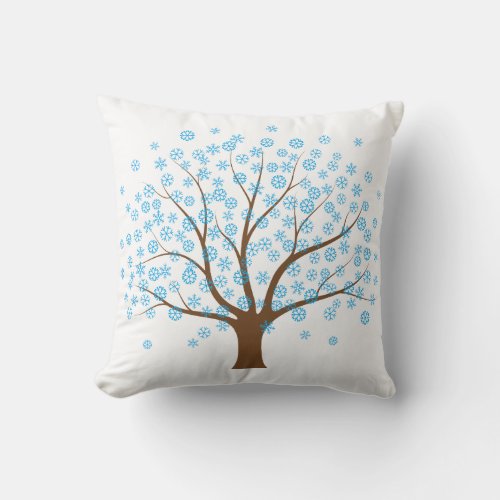 Winter Snowflake Tree Pillow