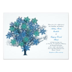 Winter Snowflake Tree Wedding Invitation 5